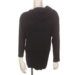 CROFT AND BARROW Black Turtle Neck Sweater with Buttons Womens Size Large